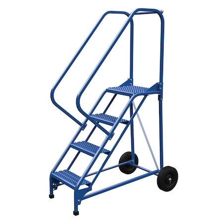 Vestil 70 H Steel Roll A Fold Ladder, 50 deg., Grip, 4 Step, 4 Steps LAD-RAF-4-G-EZ